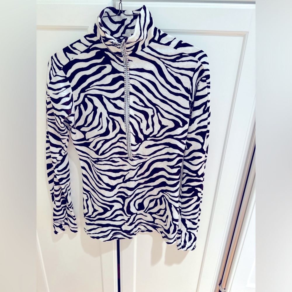 Skea Shimmies zebra half zip ski base layer